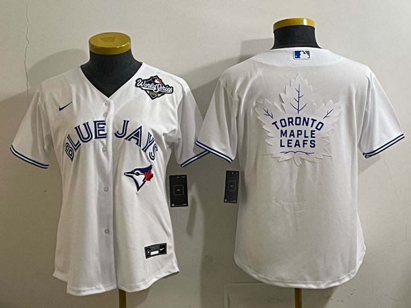 Women 2025 Nike Toronto Blue Jays Blank White Game MLB Jersey 09